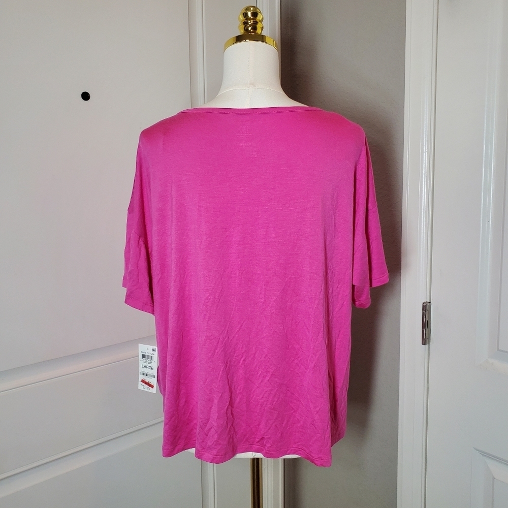 NWT INC International Concepts Intimates Pink Tee Size Large Divine Berry - Picture 12 of 12